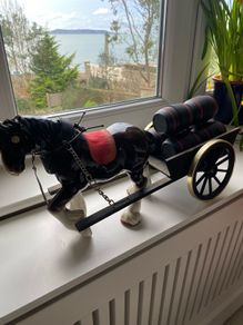 Vintage Ceramic Shire Horse and Trap