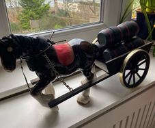 Vintage Ceramic Shire Horse and Trap