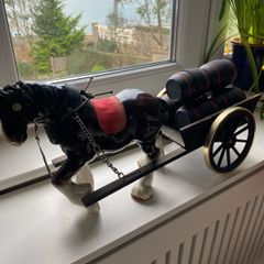 Vintage Ceramic Shire Horse and Trap