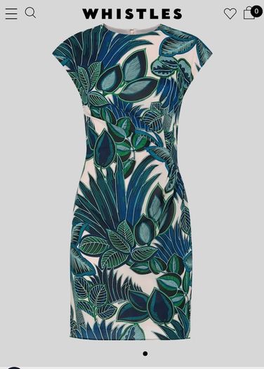 Whistles Palm Print Dress  - Size 8