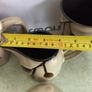 Set of 4 of 2  Coffee / Tea Mugs 12 oz Stoneware matching Milk Jug and suger bowl with lid. Speckled Beige/Brown Fall Leaves Image 4