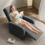 Recliner Armchair for Adults, Hand Push Fabric Recliner Armchair with Adjustable Leg Rest, High-Density Padding & Side Pocket - PU Leather Sofa Lounge Home Living Room Image 7