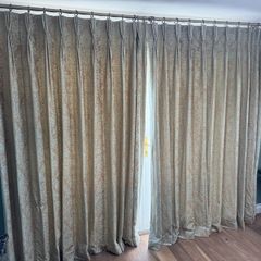 Full length curtains with brass poll