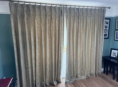 Full length curtains with brass poll