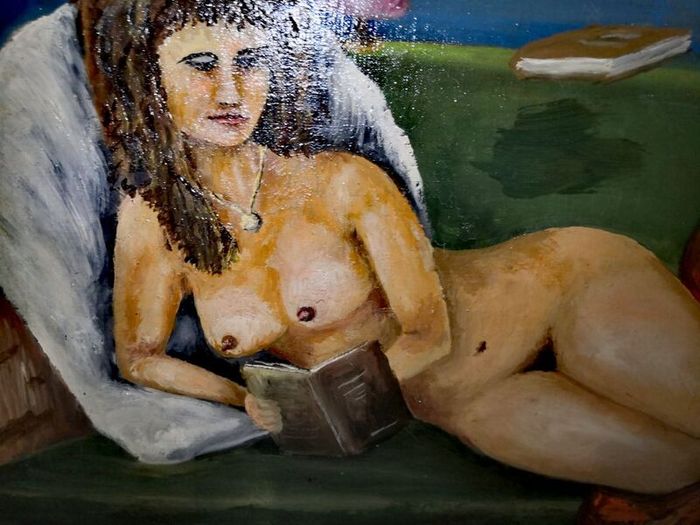 Vintage Nude oil painting