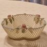 Vintage Belleek Shamrock Porcelain Basket with Roses Image 2