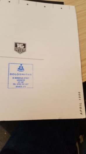 tag heuer 2000 series catalog 1996