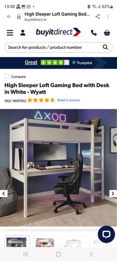 High Sleeper Bed and Desk