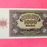 Croatia  1000 Kuna  1941 Pick 4 Scarce .  Watermark - Tuning Fork Pattern  Unc Image 2