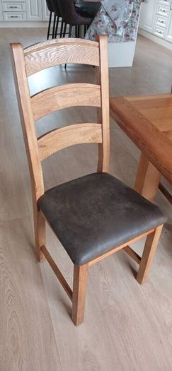 Oak dining table and chairs