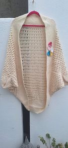 Hand Knit  Cream Wool Shrug