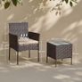 Balcony Garden Furniture Set PE Brown Taupe Image 2