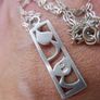 Vintage Sterling Silver 925 Floral Pendant  and Sterling Silver Chain 3g Image 4