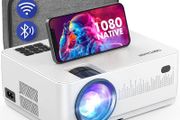 9000L Native HD 1080P Wifi Bluetooth Projector 4k Support, Zoom &amp; Sleep Timer Supports Outdoor Movie Projector, 300" Display Home Projector Compatible w/TV Stick, PC, DVD, Extra Bag Include