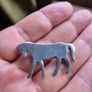 Vintage Silver toned Horse Brooch and Box Image 4