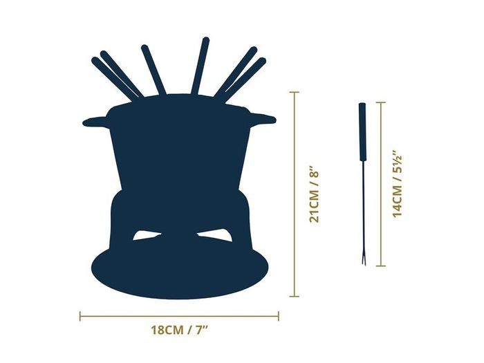 MasterClass Cast Iron Fondue Set, Fondue Pot with 6 Forks and Cast Iron Enamelled Bowl, Superior Heat Retention & Adjustable Burner, Gift Boxed, Cream, 21x18cm