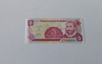 Nicaragua 5 Centavos Uncirculated Banknote