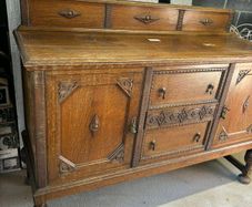 Antique Jacobean Style Oak Sideboard / Buffet
