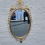 A Mirror Large heavy Vintage Rococo design filly bevelled oval Mirror Image 2