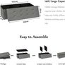ottoman Storage Boxes Bench Toy Box Chest Foldable Seat,End of Bed Bench,Faux Leather Foot Stool for Bedroom110x38x38cm(Light Grey) Image 3