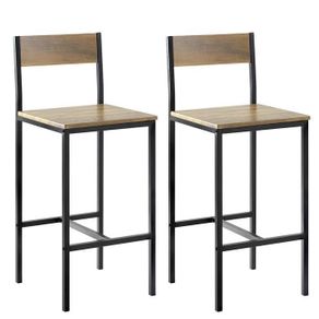 Set of 2 Bar Chairs | 67cm Counter Stools with Backrest  Metal Frame & Padded S