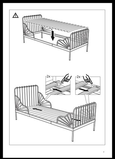 IKEA Pink Minnen Extendable Kids Bed and Mattress