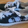 Bugatti Ladies Trainers Black with Embroidered Flowers Size 7 UK EU 40 Image 3