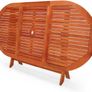 Foldable Acacia Wood Garden Table with Parasol Hole 160cm Weather Resistant Image 4