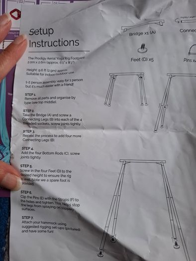 Prodigy aerial yoga frame and accessories