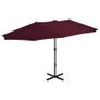Outdoor Parasol with Aluminium Pole 460x270 cm Bordeaux Red Image 5