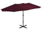 Outdoor Parasol with Aluminium Pole 460x270 cm Bordeaux Red