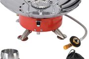 Portable Camping Stove 3500W Outdoor Gas Cooker with 35cm Extended Hose &amp; Adapter, Lightweight Foldable, Windproof &amp; High-Temperature, Ideal for Hiking, Fishing, BBQ, Emergency Cooking