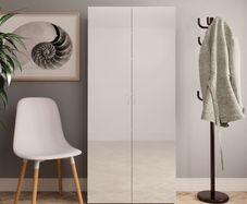 Shoe Cabinet High Gloss White 80x35.5x180 cm Chipboard