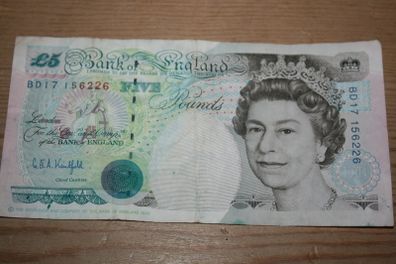 England 5 Pounds 1990 Banknote