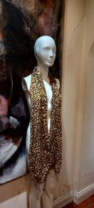Gold Leopard Print Scarf\ Shawl