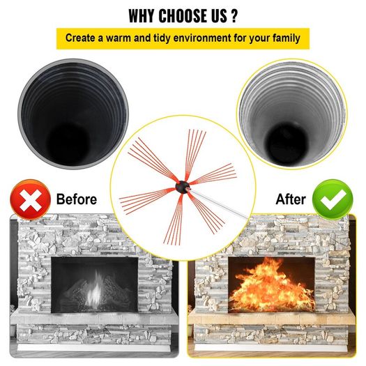9m Chimney Sweep Kit with Flexible Rods