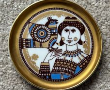 Vintage Dutch Miniature Decorative Plate/ Butter Pat/ Teabag Holder