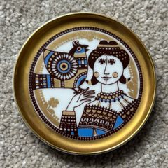 Vintage Dutch Miniature Decorative Plate/ Butter Pat/ Teabag Holder