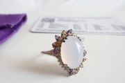 New silver RRP e137 Gemporia multistone ring size N-O