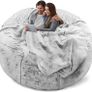 Bean Bag Chair Cover Without Filler,Big Round Soft Fluffy PV Velvet Washable Bean Bag Lazy Sofa Bed Cover for Adults,Living Room Bedroom Furniture Outside,5ft Image 2