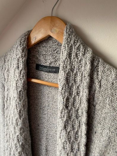 IrelandsEye Knitwear Grey Luxury Blend Open Front Cardigan Small Made in Ireland