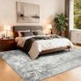 Washable Rugs Living Room 180x270 cm Modern Abstract Rug with Soft Low Pile Vacuum Friendly Non Slip Backing Minimalist Carpet for Lounge Bedroom Dining Room Home Office Grey/White Image 8