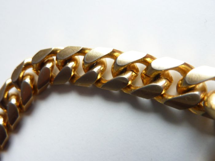 Vintage heavy 18ct gold plated men's bracelet