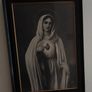 Stunning vintage French 1940s Immaculate Heart of Mary framed print, Religious devotional items, Our Lady Image 3