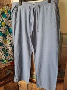 Next Blue Linen Mix Trousers , UK 20 , Excellent Condition