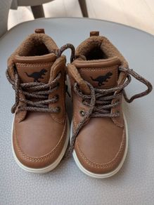 next tan boys high top fluffy boots