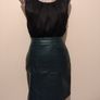 Faux Leather Paraphrase Green Skirt Image 3
