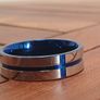 Band Ring with Cobalt Blue Inlay Image 6