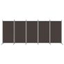 5-Panel Room Divider Brown 433x180 cm Fabric Image 3