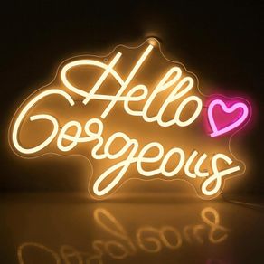 Hello Gorgeous LED Neon Sign - Wall Light Bedroom Decor - Brand New